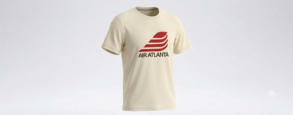 Air Atlanta tee in ivory, ghost mannequin view