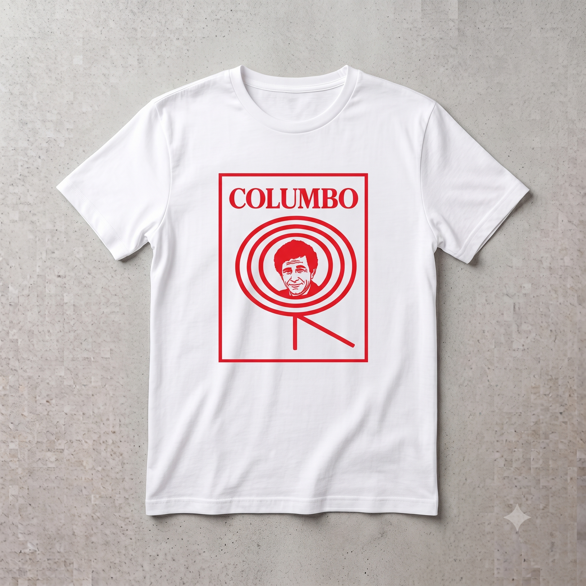 Columbo Tee in white, flat lay