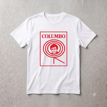 Columbo Tee in white, flat lay