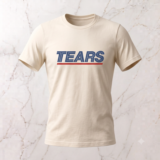 Tears for Sears tee in cream, flat lay