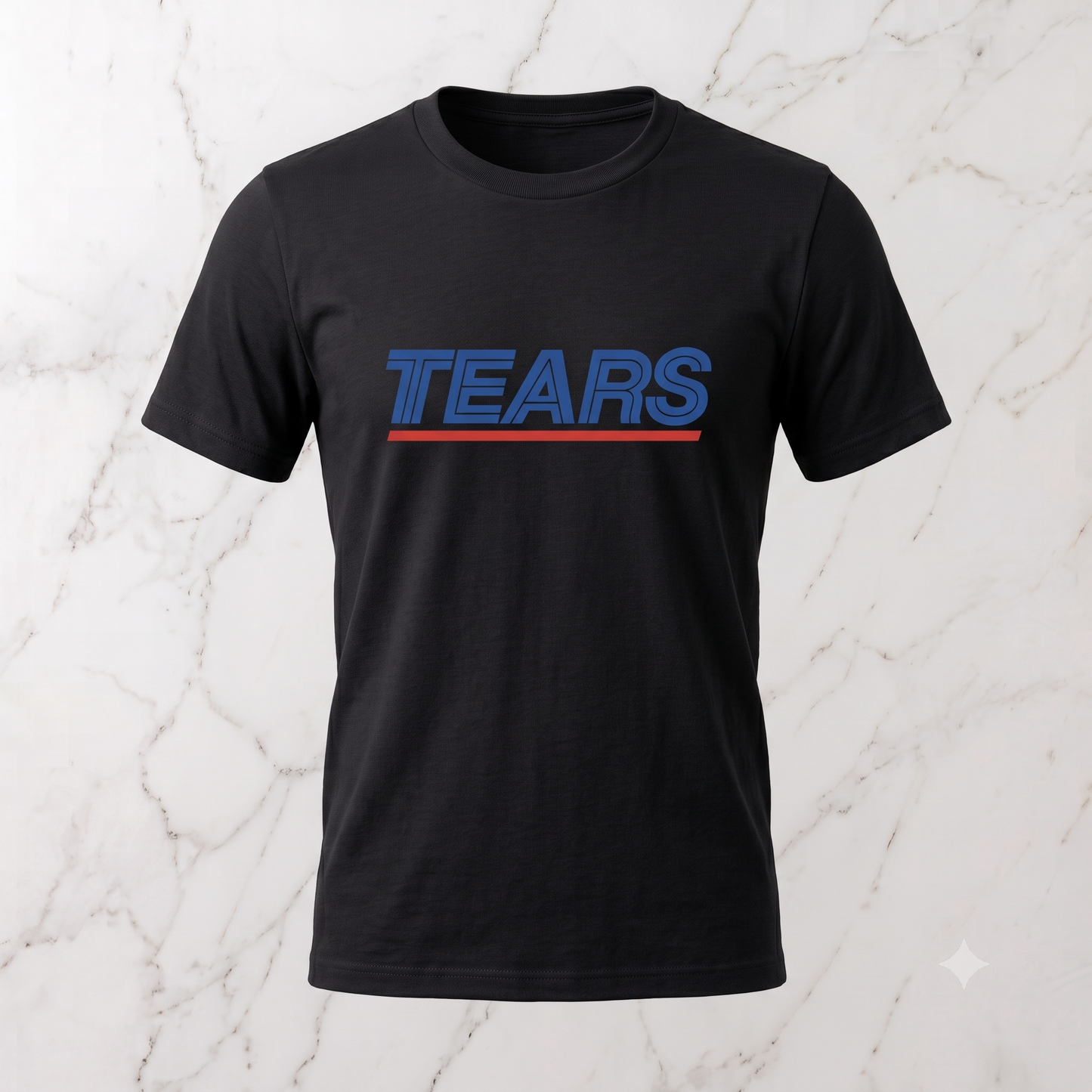 Tears for Sears tee in black, flat lay
