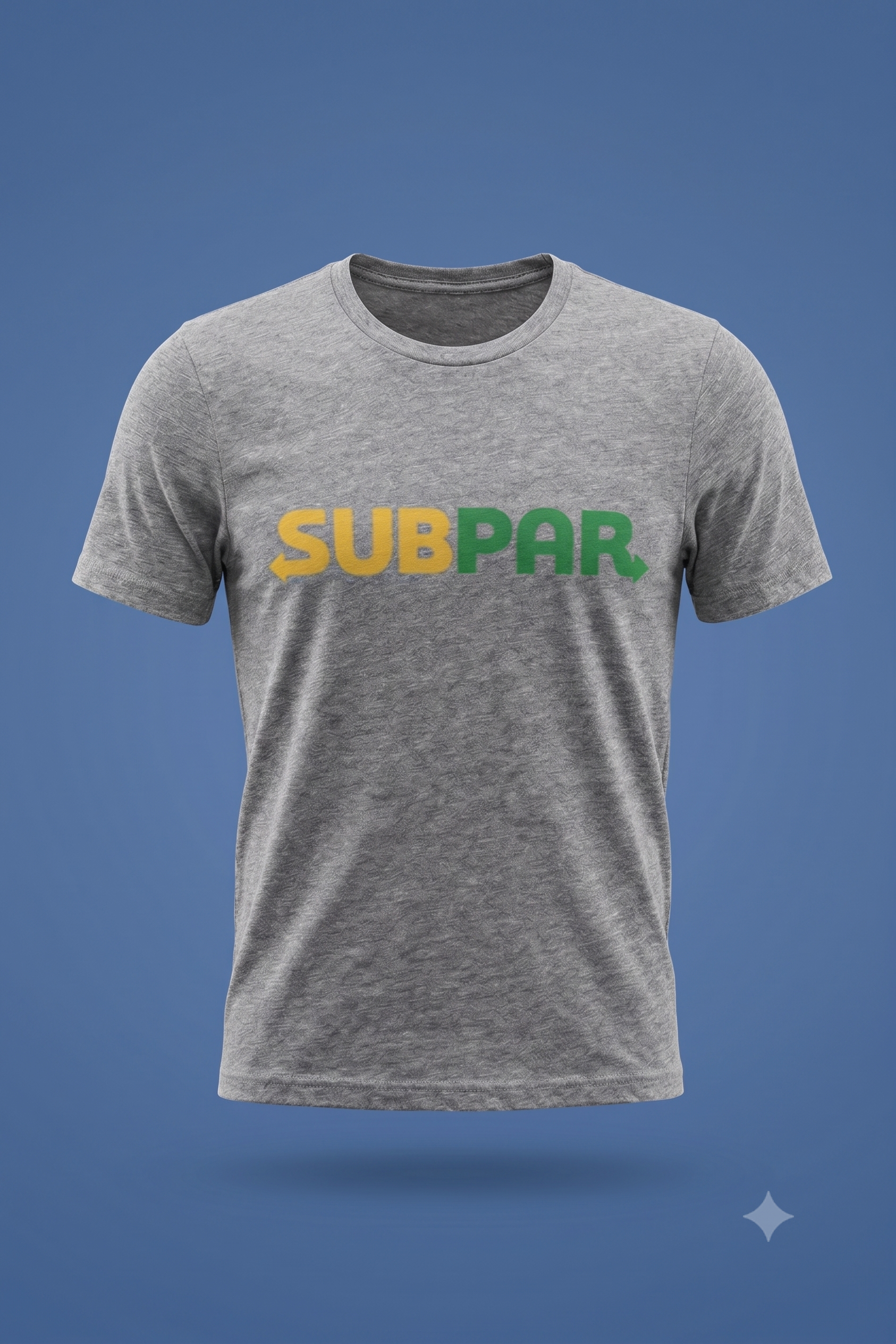 Subpar (Subway) tee in grey, flat lay