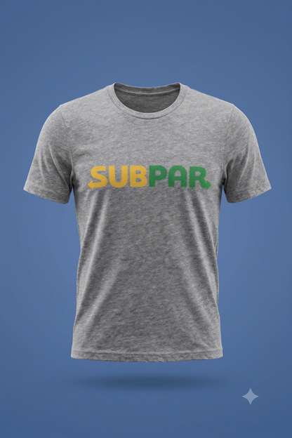 Subpar (Subway) tee in grey, flat lay