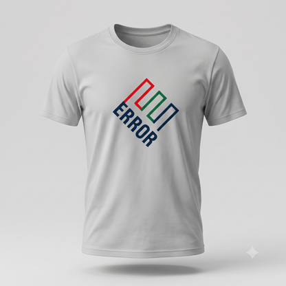 ERROR (Enron) tee in white, angled product shot
