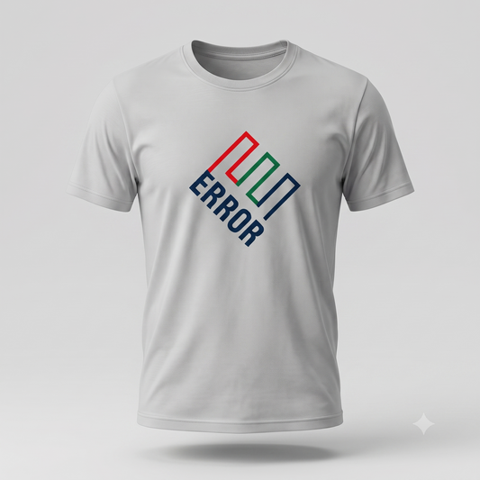 ERROR (Enron) tee in white, angled product shot
