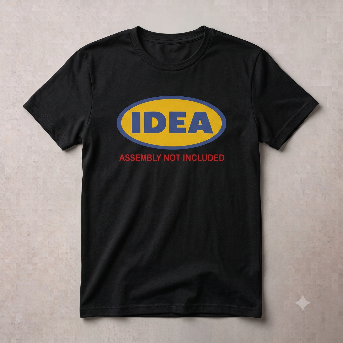 IDEA Shirt in black, flat lay (alternate angle)
