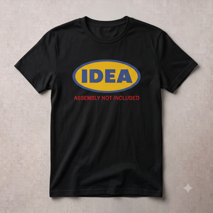 IDEA Shirt in black, flat lay (alternate angle)