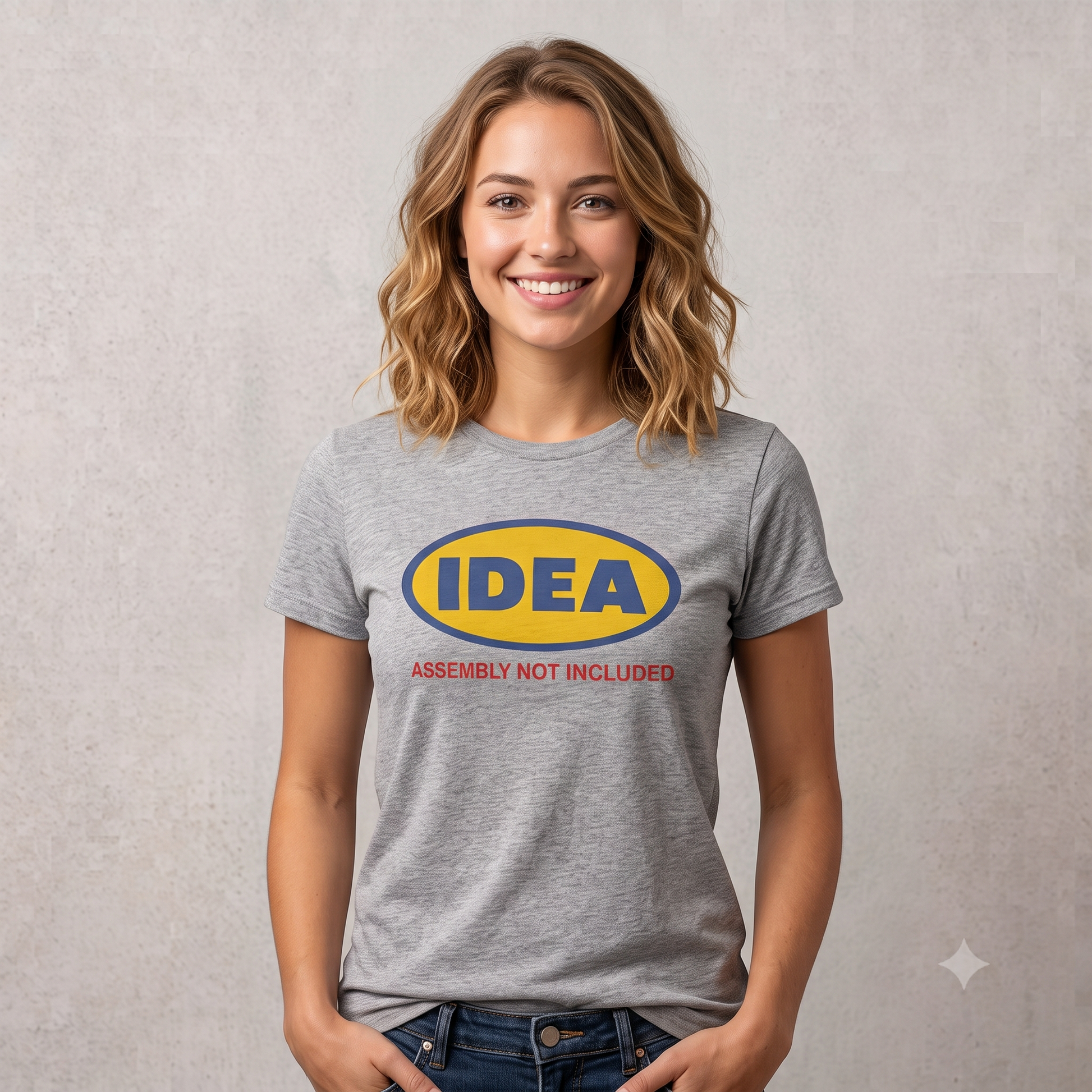 IDEA Shirt in grey, front view on female model