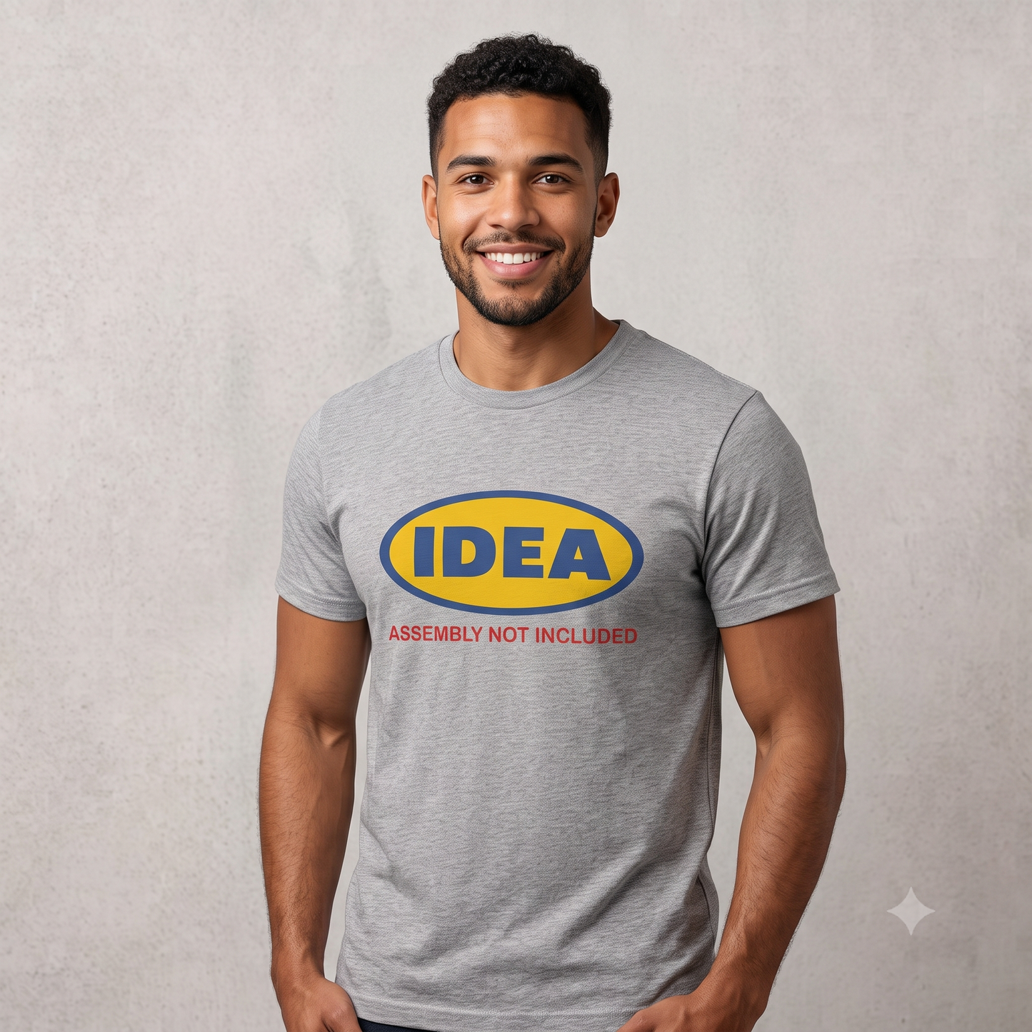 IDEA Shirt in grey, front view on male model