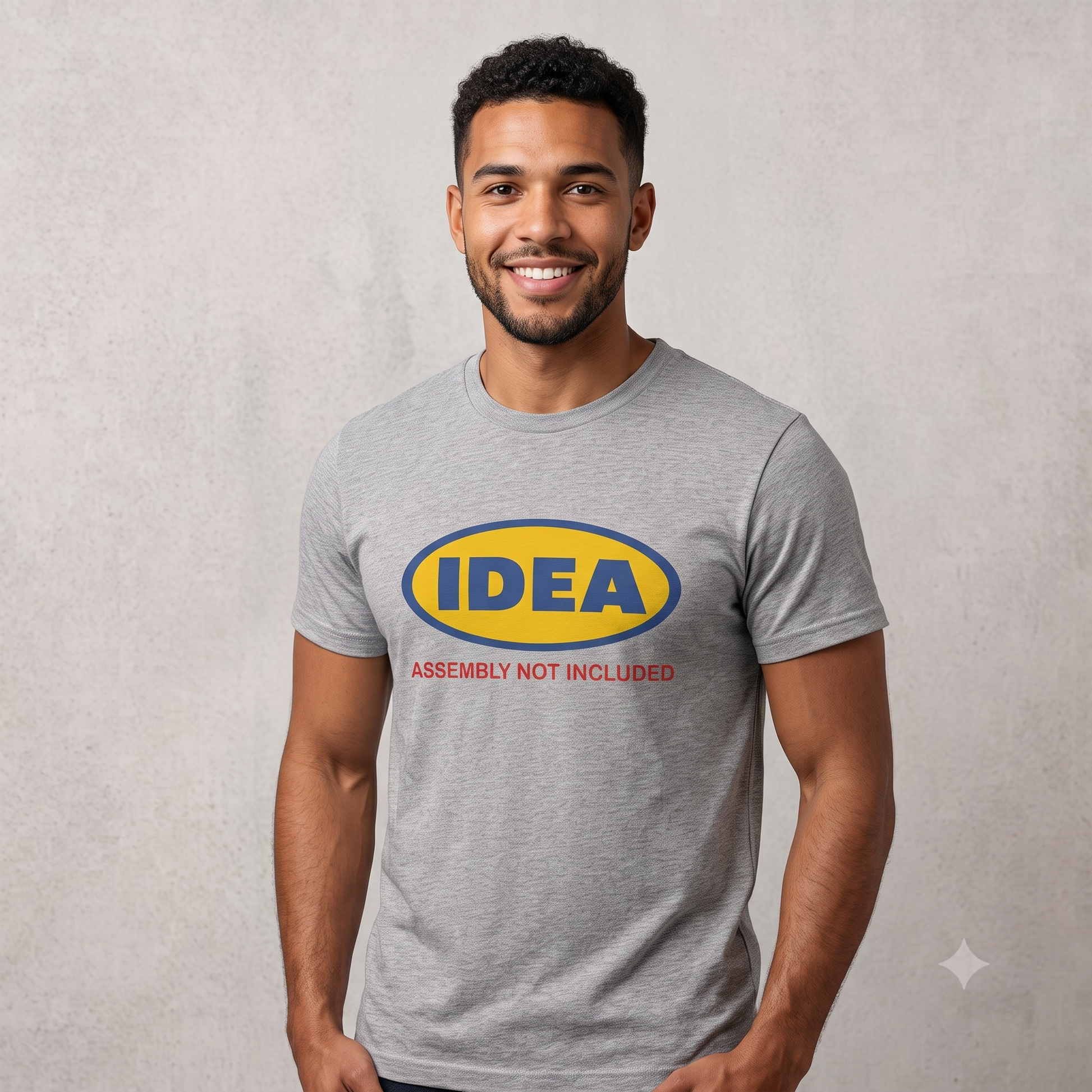 IDEA Shirt in grey, front view on male model