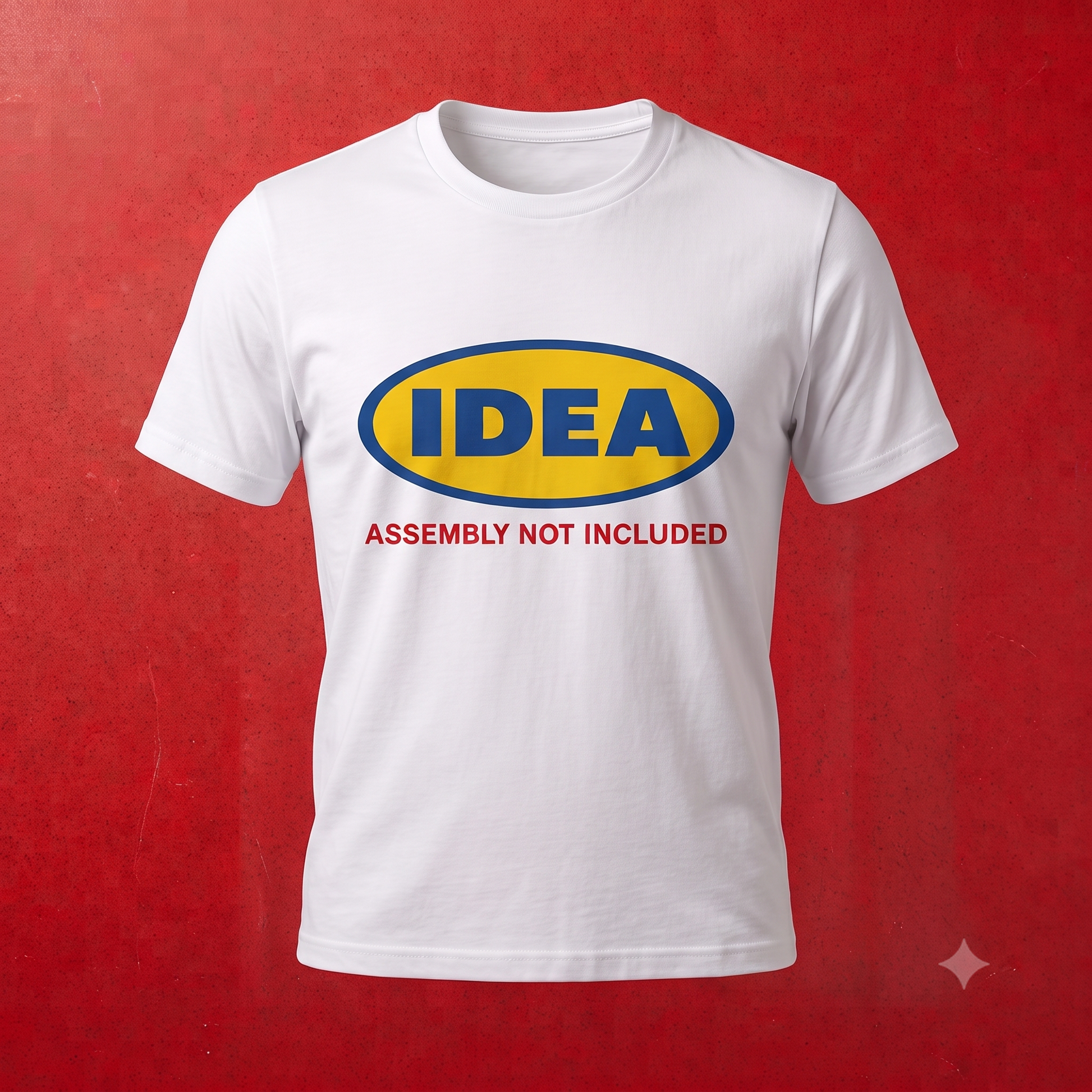 IDEA Shirt in white, flat lay (alternate angle)