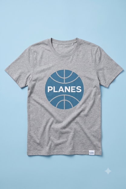 PLANES (Pan Am) tee in grey, flat lay