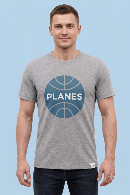 PLANES (Pan Am) tee in grey, front view on male model