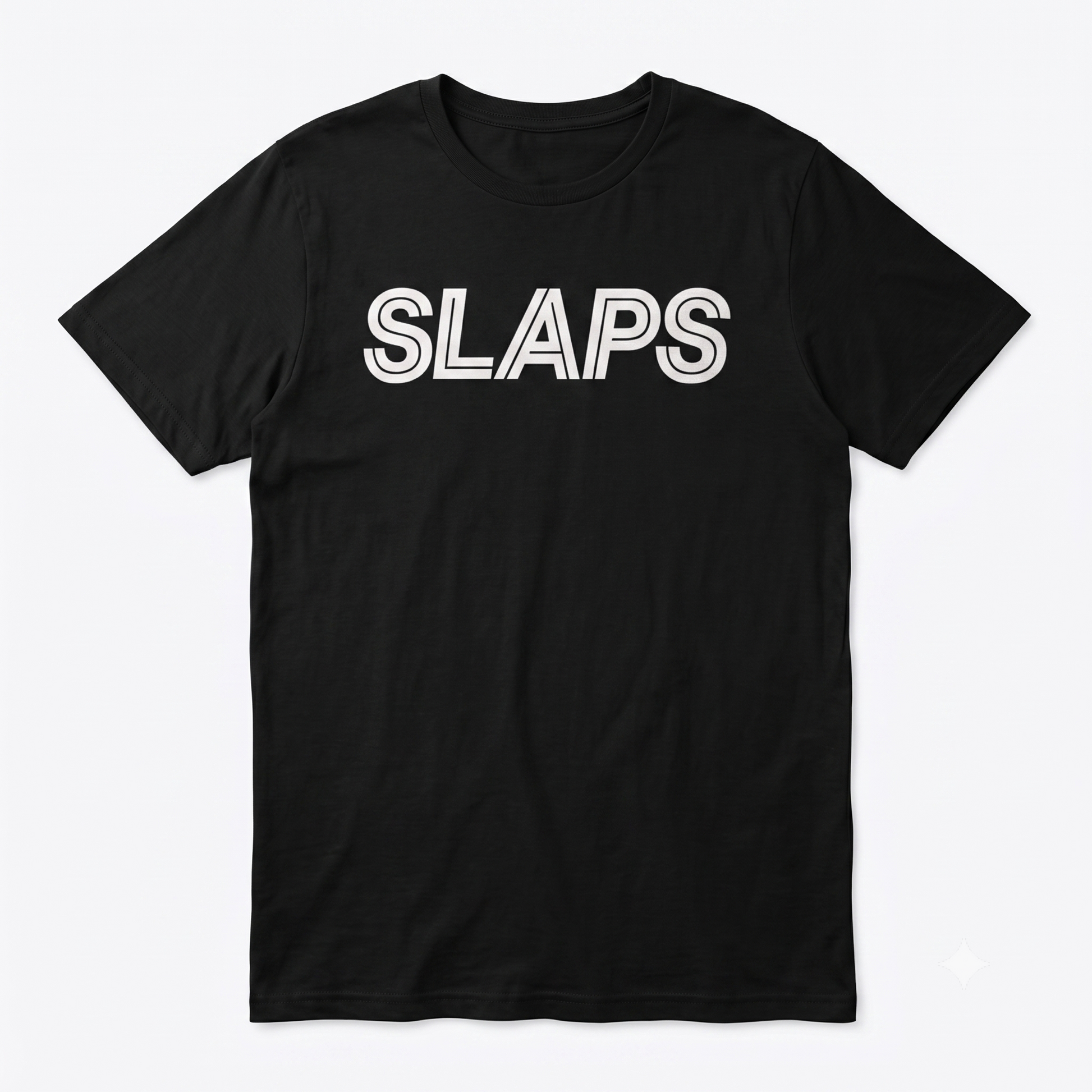 SLAPS Sears Corporate Tee in black, flat lay